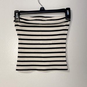 NWOT H&M White and Black Striped Tube Top size small